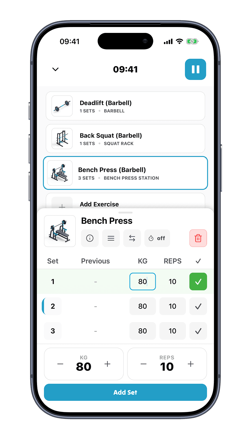 Repmate progressive overload tracking